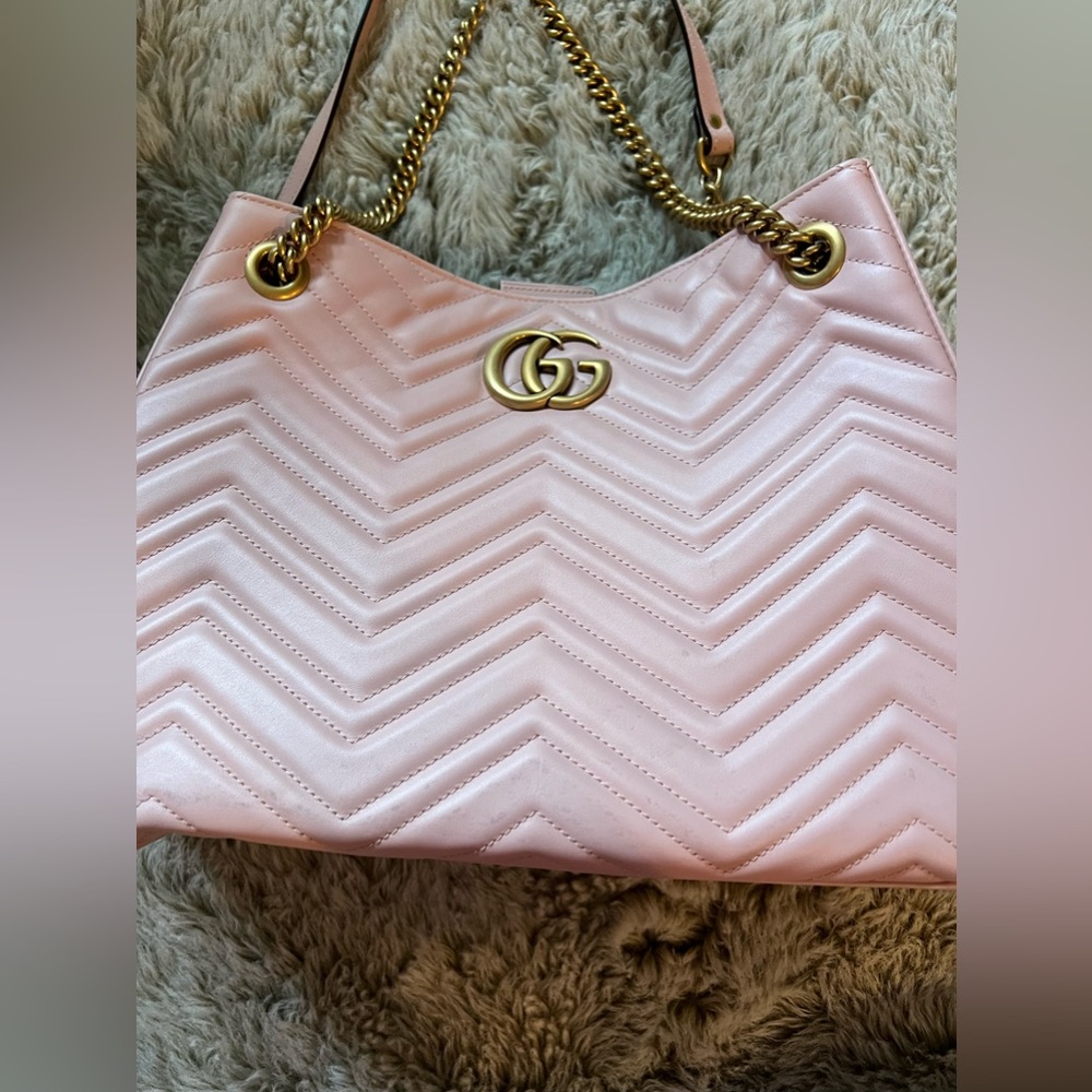 Authentic Gucci Marmont Apollo Chevron Tote Shoulder Crossbody Bag - Picture 11 of 15